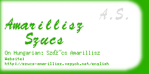 amarillisz szucs business card